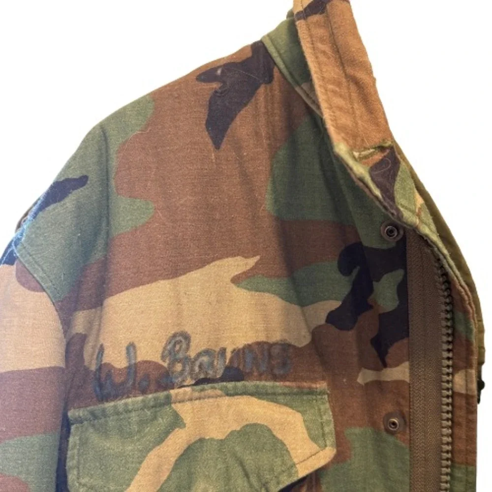 USGI‎ M65 Field Jacket Woodland Camo Prepper Vintage Liner Hood Mens M